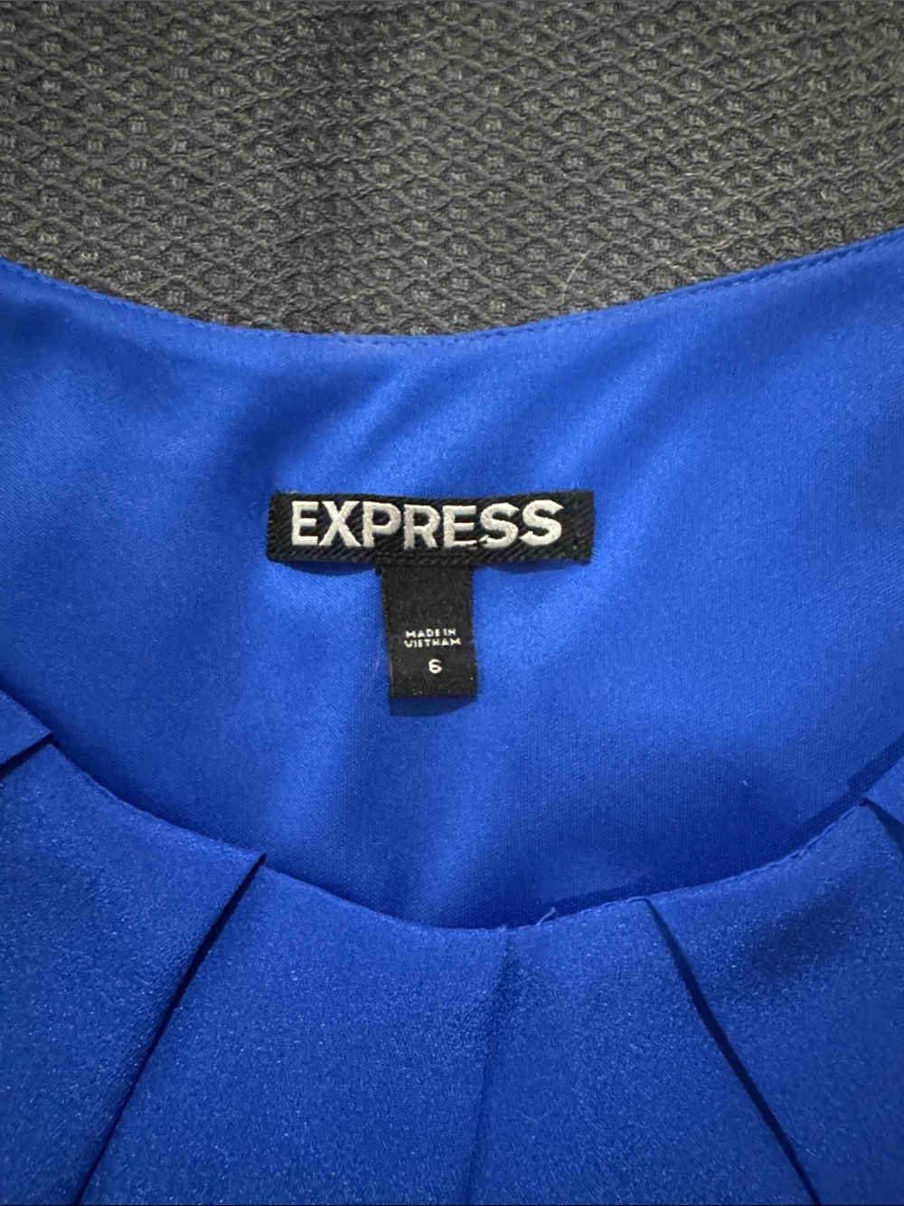 Express Sleeveless Keyhole Pleated Mini Dress in Royal Blue 6 - Picture 4 of 4